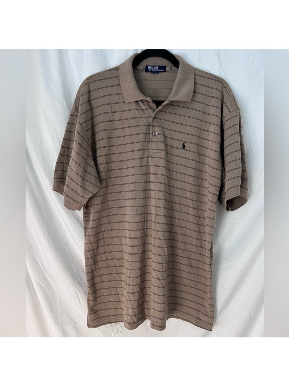 Ralph Lauren Men’s Tan Striped Polo Shirt